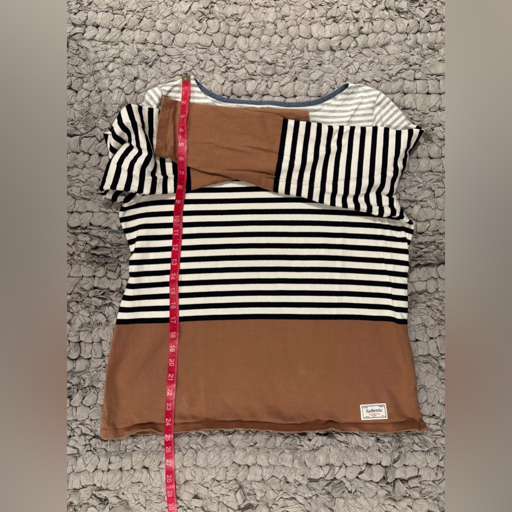 Talbots Striped and light brown color block sweater - Picture 5 of 6